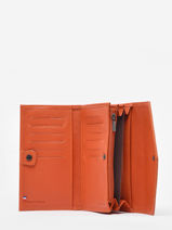 Portefeuille Porte-monnaie Madras Cuir Etrier Orange madras EMAD701-vue-porte